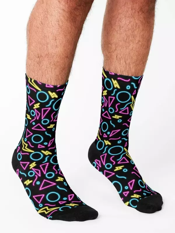 Neon Arcade Carpet Pattern Socks Running moving stockings Crossfit Male Socks Women's