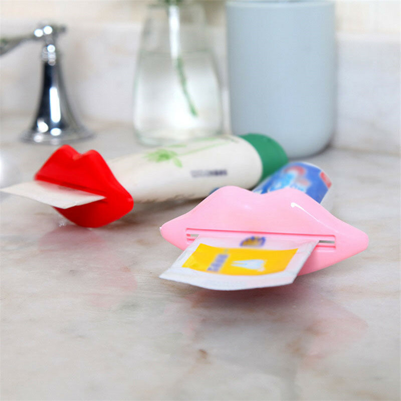Hot Sale Toothpaste Tube Squeezer Lip Shape Tooth Paste Dispenser Cream Roller Squeezer Random Color Oral Cleaning Tool