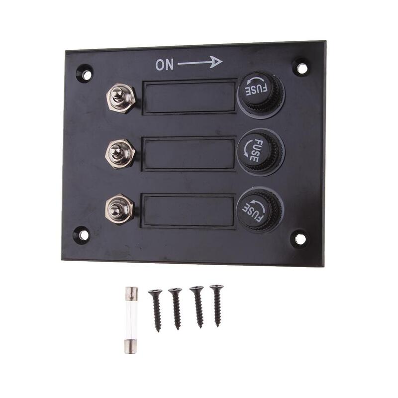 Boat Switch Panel, Waterproof 3 Gang ON-Off Toggle Switches with 5A Fuses DC 12V /24V for Marine Car Truck Yacht