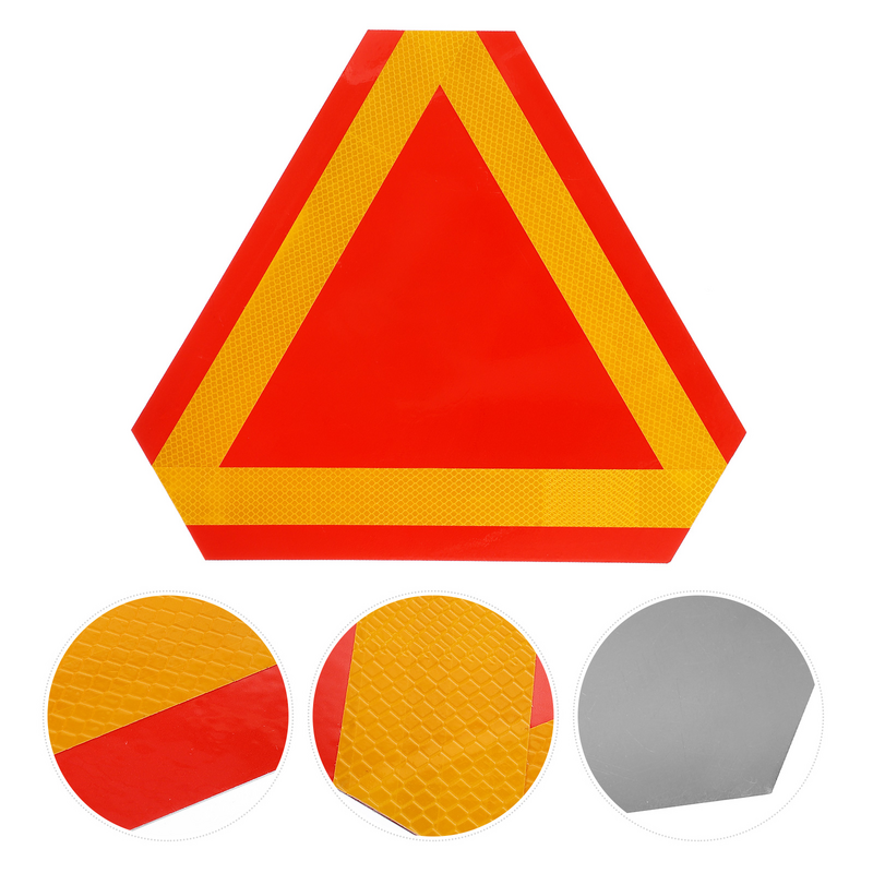 1pcWarning Triangle pennarelli stradali riflettenti segnale di veicolo a movimento lento per emblemi di avvertenza riflettore piastra in alluminio di sicurezza per auto