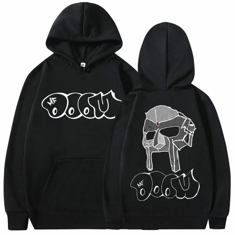 Rapper MF Doom doppelseitigen Druck Hoodie Männer Frauen Hip Hop Vintage Sweatshirt männliche Mode Fleece übergroße Hoodies Streetwear