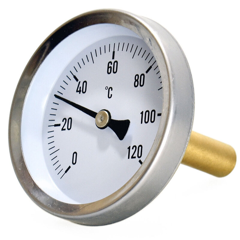 Термометр из нержавеющей стали, измеритель температуры воды и масла и воздуха с циферблатом 63 мм, подходит для отопительных систем и грилей