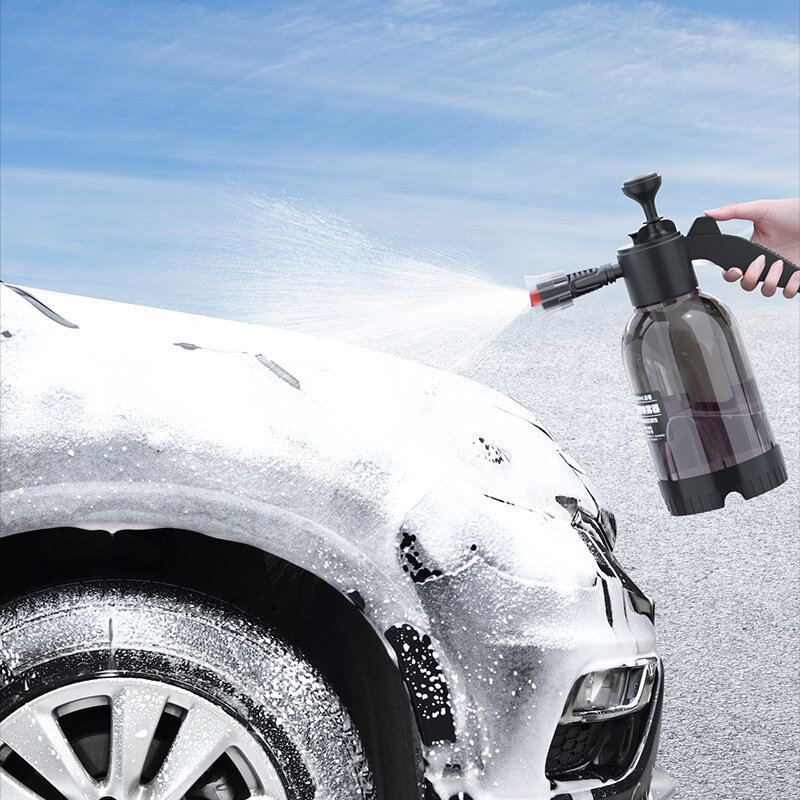 SEAMETAL 2L ปั๊มมือโฟม Sprayer Pneumatic เครื่องซักผ้าโฟมหิมะโฟมแรงดันสูงล้างรถสเปรย์ขวดสำหรับรถบ้านทำความสะอาด