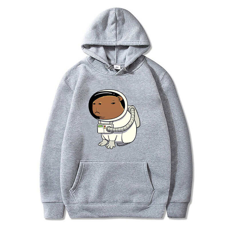 Capibara Astronaut Print Hoodies Kawaii Capybara Strandbal Grafisch Unisex Pullover Mode Cartoon Patroon Man/Vrouwen Sweatshirt