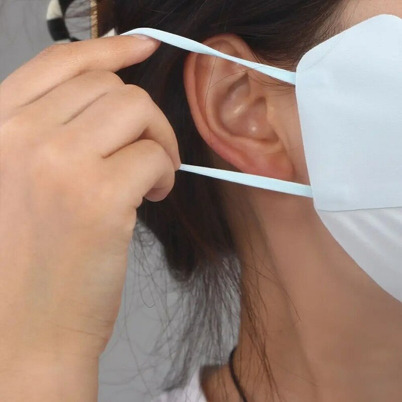 Masker Wajah mendaki, pelindung wajah untuk anak perempuan perlindungan UV memancing jenis telinga gantung luar ruangan penutup wajah masker wajah syal es sutra