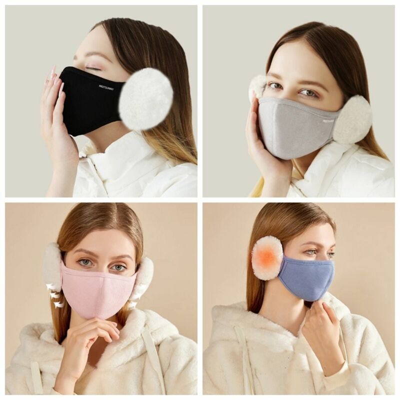 Thermal Earmuffs Mask Simple Fleece Windproof Winter Mask Dustproof Ear Warmer Earflap Wrap Mask Ladies