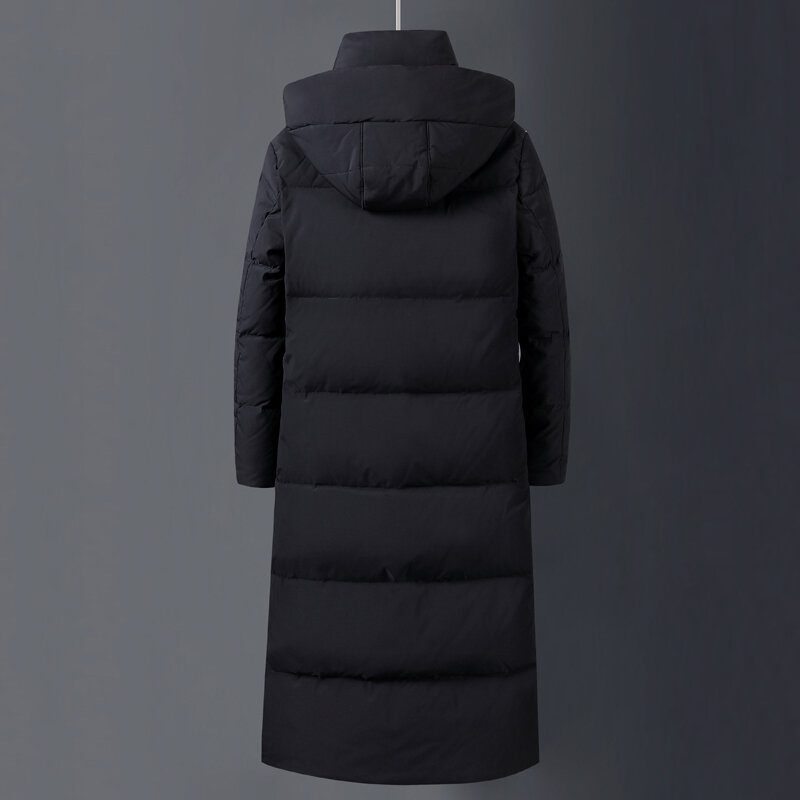 Manteau d'hiver épais et chaud pour homme, parka à capuche, Long, 90% duvet de canard blanc, parka noire de marque de haute qualité