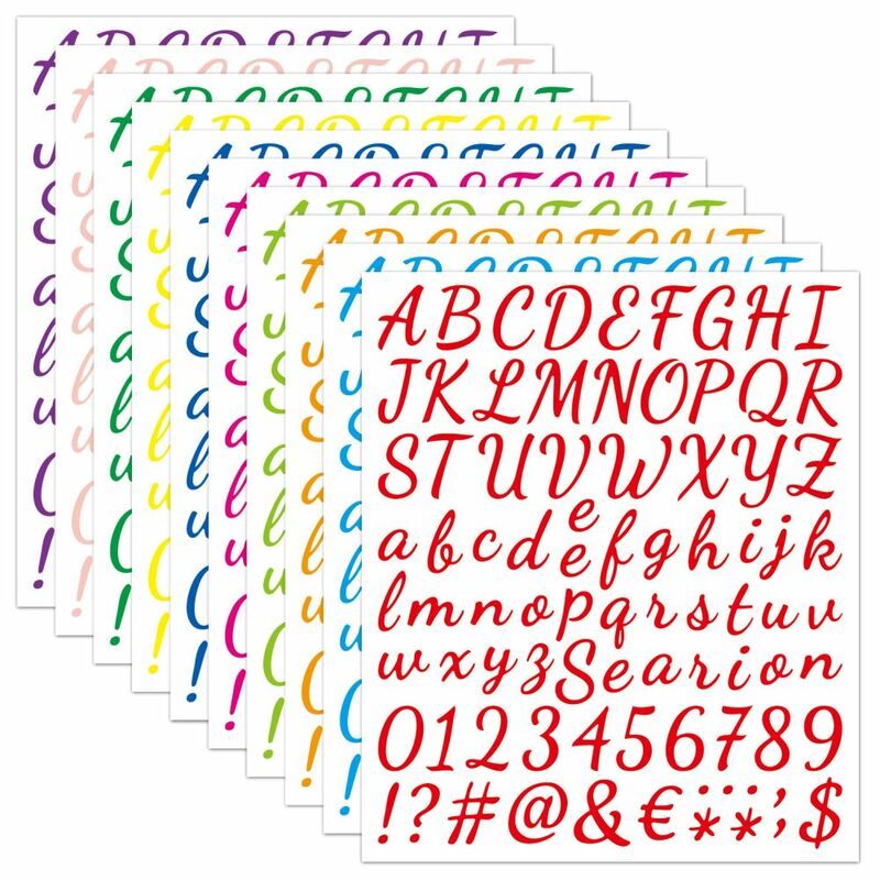 2 Stuks 26 Alfabet A-Z Planner Stickers Waterdichte Kleurrijke Creatieve Diy Handgeschreven Vorm Nummer Sticker Voor Kids Cup Laptop