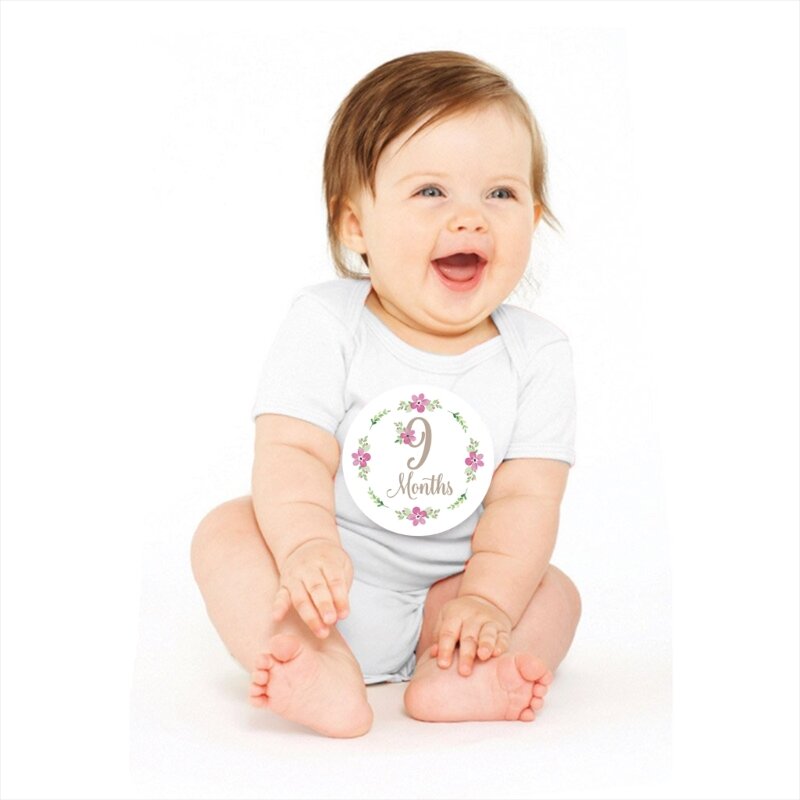 Neugeborenes Meilenstein-Babygeschenk, monatlicher Meilenstein-Aufkleber, Meilenstein-Scheiben, erstes Jahr G99C