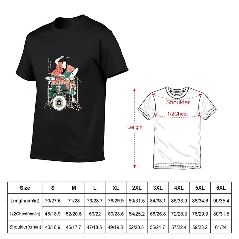Perkusista samuraj muzyka rockowa mój ulubiony zespół mocny t-shirt szybkoschnący koszulka z krótkim rękawem bluzka w rozmiarze plus size oversize męska koszulka