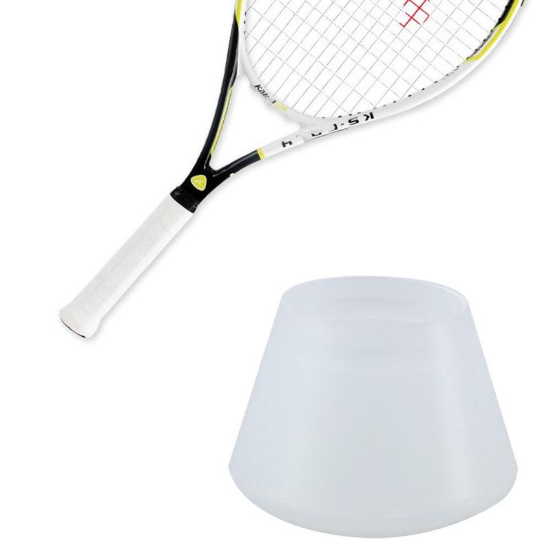 Anillo de agarre de raqueta blanco transparente de silicona a prueba de golpes, tapa de potencia de raqueta, tapa final de mango, manga de energía de tenis, cubierta de raqueta