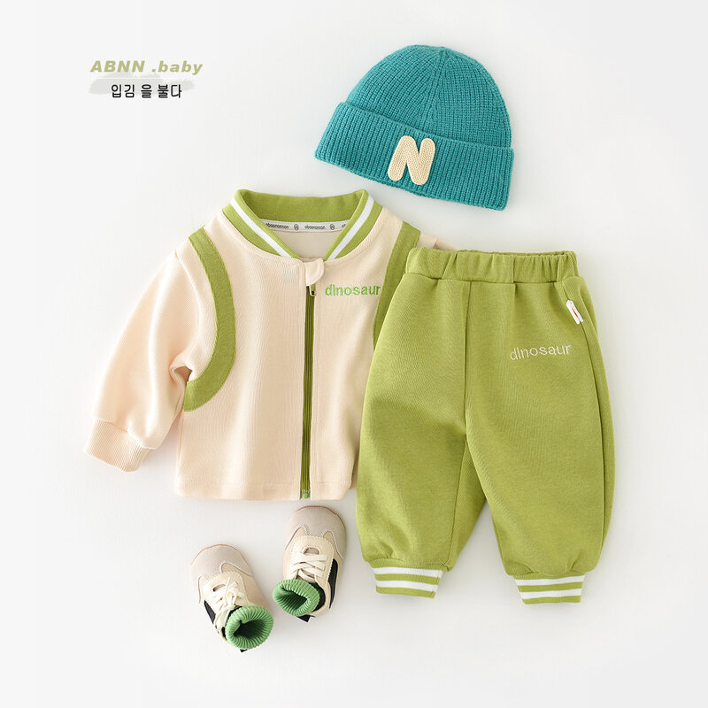 Conjuntos de ropa para recién nacidos, chaqueta con cremallera y pantalones, trajes de 2 piezas, de 2 piezas traje bonito, otoño, 2023