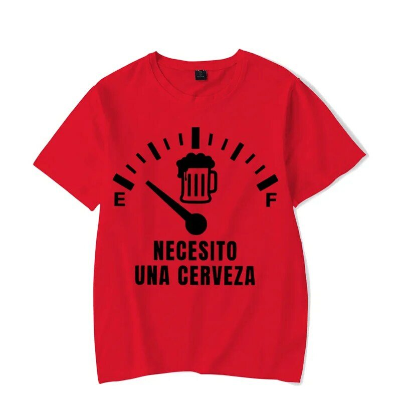 Men's Street T-shirt Necesito Una Cerveza Print Luminous Tops Tees Summer T Shirt Oversized Tee Shirt for Men Tshirt Clothing