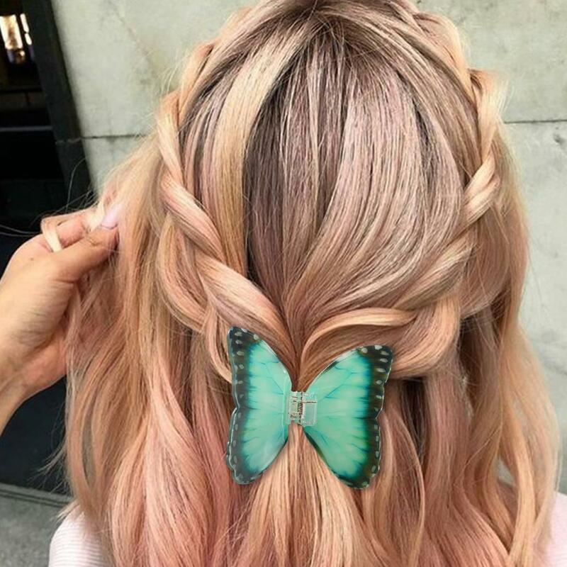 Francês borboleta temperamento estético clipe de cabelo para as mulheres, parte traseira da cabeça penteado, tubarão clipe, high-end acessório do cabelo