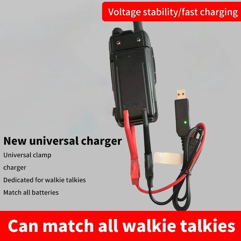 Walkie Talkie pengisi daya USB Universal, Kabel pengisi daya USB Universal Untuk UV-5R UV-82 BF-888S TYT Retevis Radio Dua arah dengan Lampu Indikator