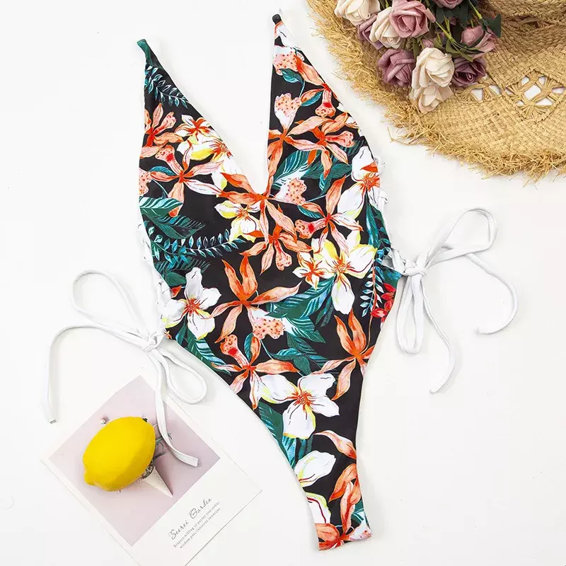 Jednoczęściowy strój kąpielowy Sexy New Print letnie stroje plażowe Push Up Monokini kostium kąpielowy dla kobiet 2023 moda strój kąpielowy