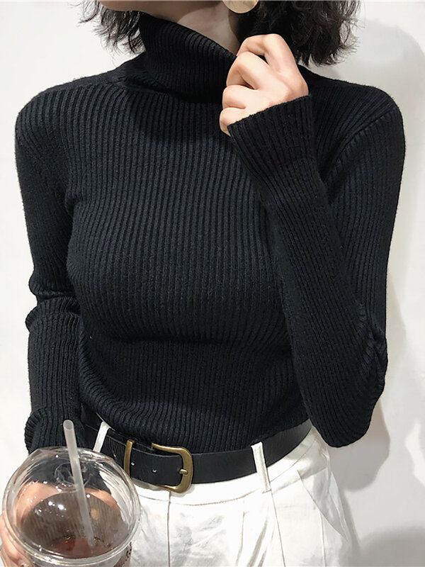 Turtleneck Sweater Womens 2024 Autumn Winter Tops Korean Slim Women Pullover Jumper Knitted Sweater Pull Femme Hiver Truien
