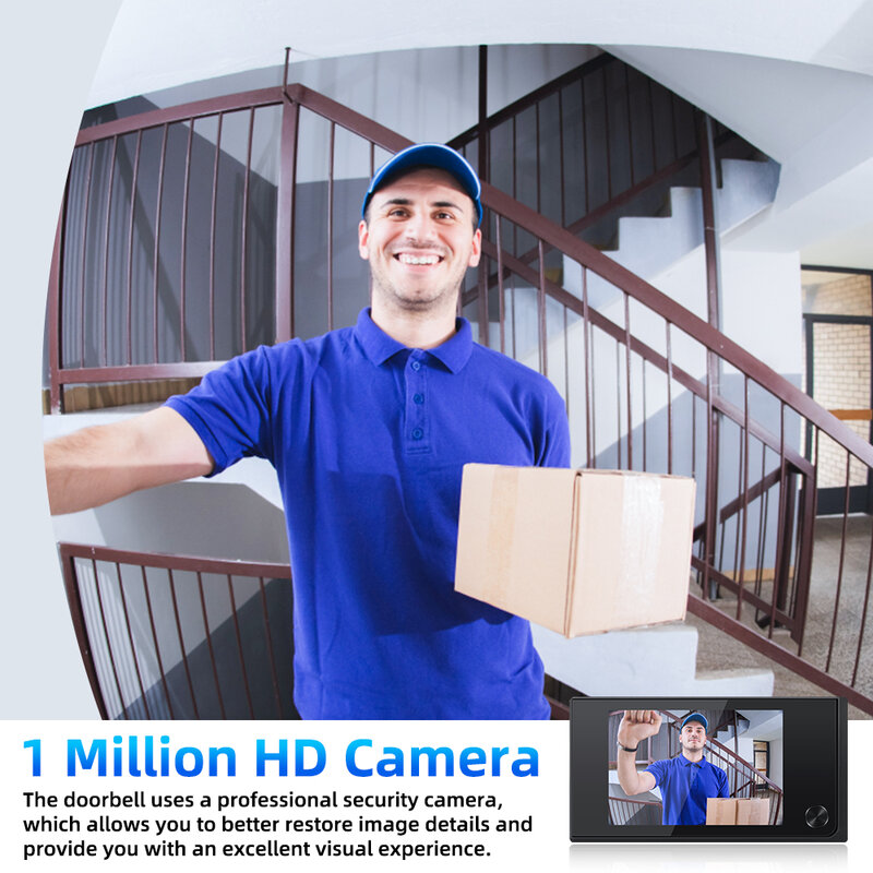 Wsdcam 3.5 pollici fotocamera spioncino campanello visualizzatore porta a 120 gradi campanello Wireless Smart Home Door Camera con Monitor mirila