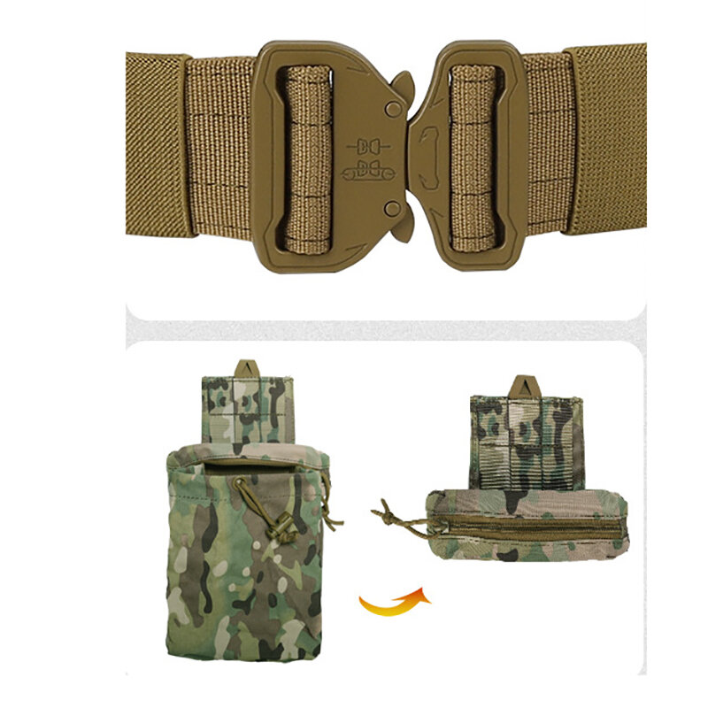 Yakeda กระเป๋าคาดเอวยุทธวิธี CS ต่อสู้ MOLLE airsoft Belt 8 in 1กระเป๋าเก็บของทหารเดินป่าเข็มขัดอุปกรณ์การล่าสัตว์