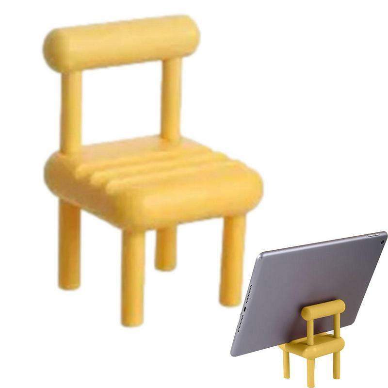 Support de téléphone en forme de chaise, support de téléphone portable T1, décor Kawaii, étagère de rangement, mini affichage, base non ald
