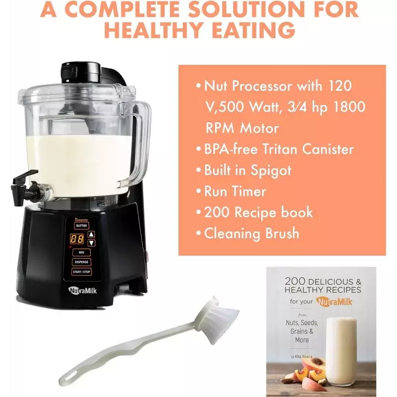 Nut Processor Machine, Nut Milk Maker Machine and Food Processor, Makes Non Dairy, Vegan, Plant Based, Alternative Milk Drinks,