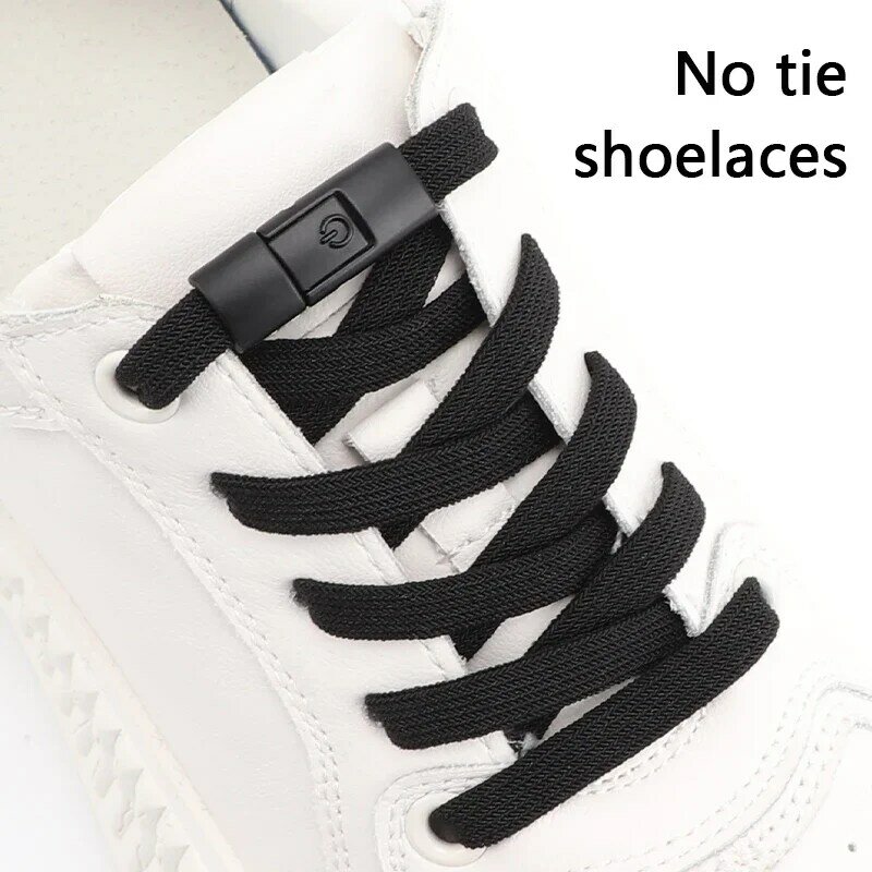 1Pair Press Lock Shoelaces Without Ties Lock Elastic Laces Sneakers Kids Adult Flats No Tie Shoe Laces for Shoes Accessories