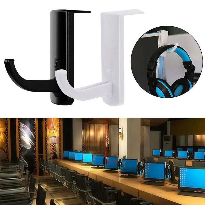 Mały uchwyt na słuchawki Samoprzylepny uchwyt na monitor Plastikowy stojak Haczyk na słuchawki Akcesoria do słuchawek