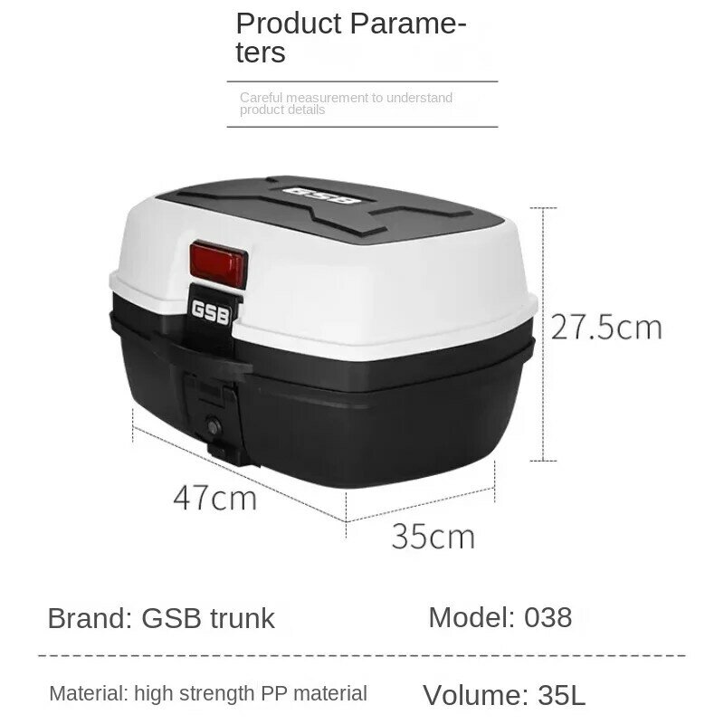 GSB-maletero Universal para motocicleta, caja de almacenamiento de batería eléctrica grande y gruesa para coche, Scooter, caja de herramientas impermeable