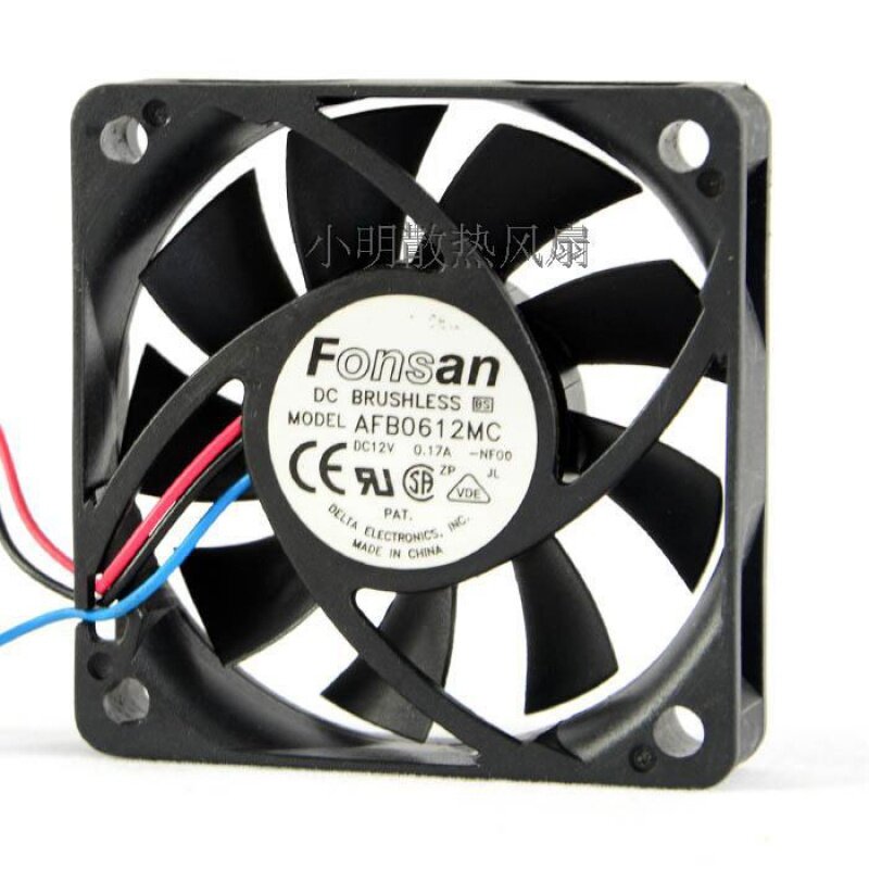 Cpu冷却ファン,fb0612mc,dc 12v,0.17a, 6cm, 60x60x6013mm