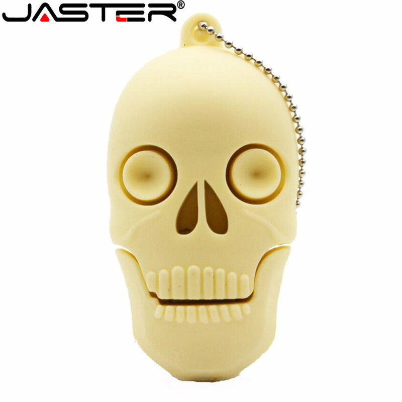 JASTER Cute Cartoon Skeleton USB 2.0 Flash Drive 64GB Mini Silica gel Memory Stick 32GB16GB Gift Brain Pen Drive Creative U disk
