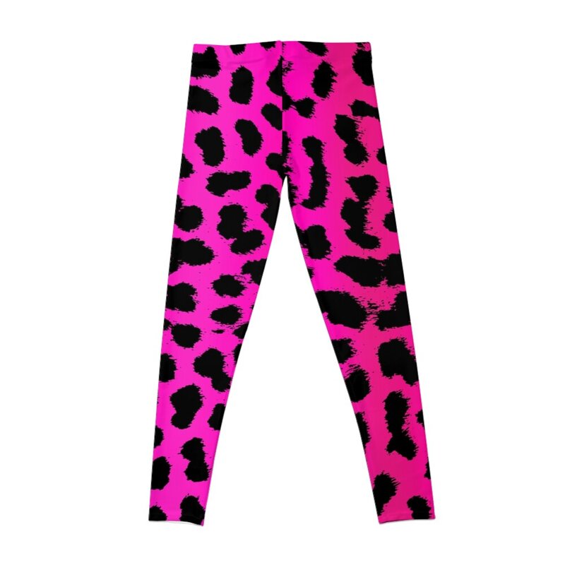 Pink Leopard Pattern Animal Cheetah Design - Pink Leo Leggings gym clothing gym wear Womens Leggings