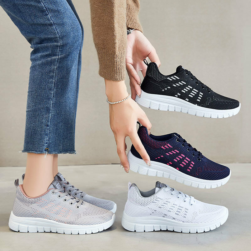 Shoes women 2024 spring and autumn new fashion casual breathable running shoes soft sole women sports