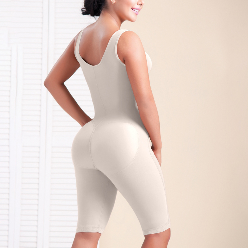 Shaper de corpo inteiro para mulheres, controle de barriga, fechamento frontal, zíper lateral, bodysuit pós-parto, cintura, forma do corpo