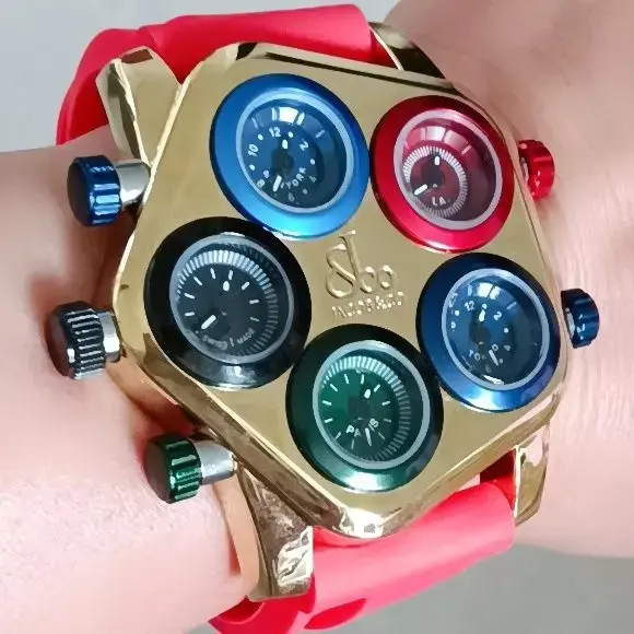 Wielostronne duży talerz kwarcowe para celebrytów internetowych pasek silikonowy chłopców i zegarek dziewczęcy modny zegarek dla par