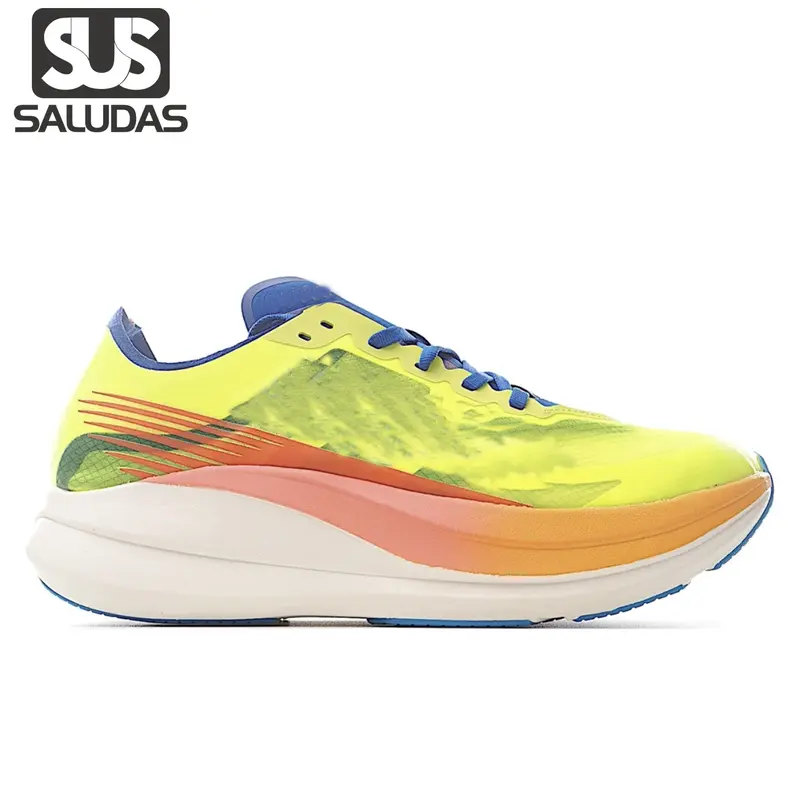SALUDAS Rocket X2 sepatu kets karbon pria, sepatu Sneakers latihan lari maraton berbantalan pelat karbon ukuran besar 47