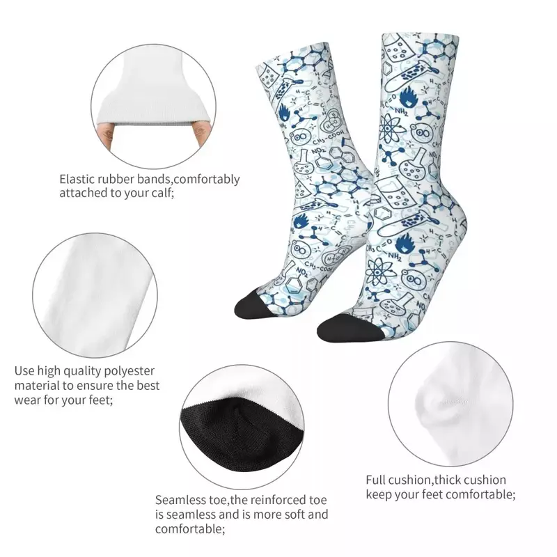 Kaus kaki kimia stoking kualitas tinggi, aksesori kaus kaki panjang semua musim untuk hadiah Pria Wanita