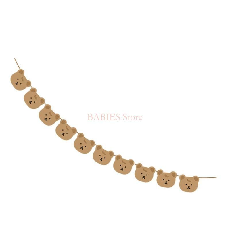 C9GB Photography Props Bunting Bear Kids Room Hanging Ornament Photoshooting Props Backdrop Nursery Decor Shower Gift