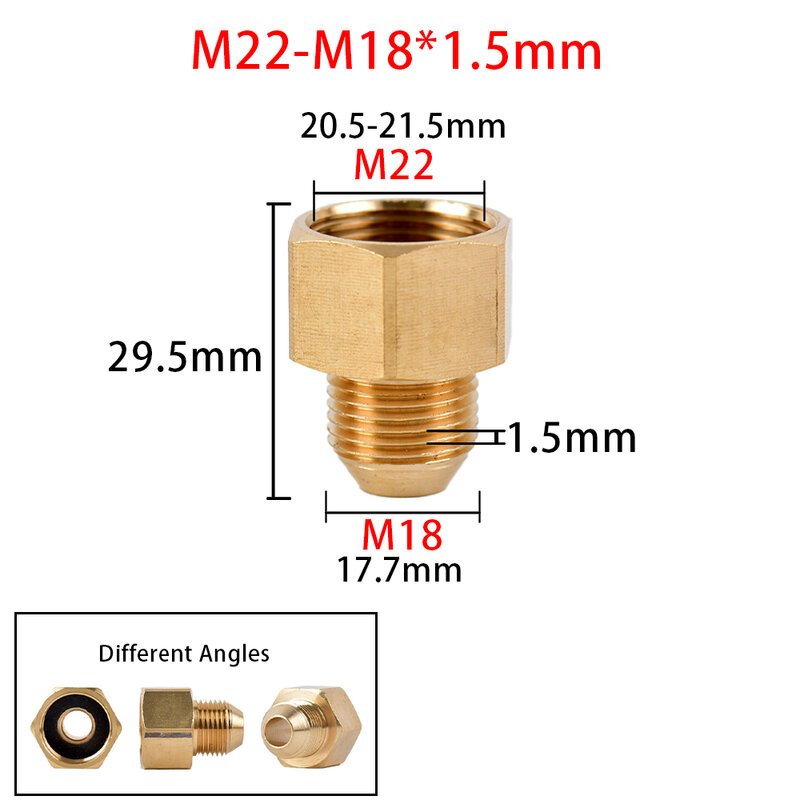 Latão 3/8 "1/2" m14 m18 m22 rosca conector macho fêmea adaptador de pressão arruela arma mangueira conector de bronze montagem