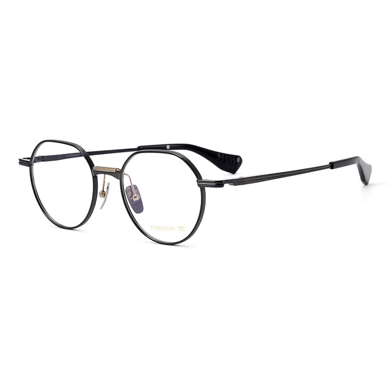 Monture de lunettes en titane de luxe pour hommes et femmes, lunettes de lecture rétro polygonales, lunettes optiques pour myopie, lentilles, créateur de marque