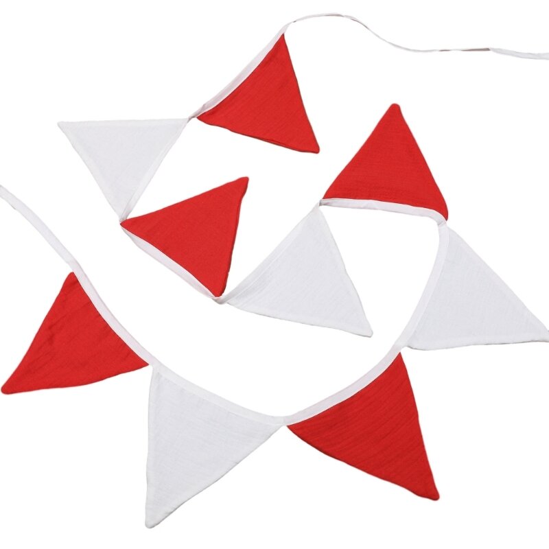 Moderne dreieckige Girlanden aus Baumwoll-Wimpelkette für Babyparty-Party-Dekoration