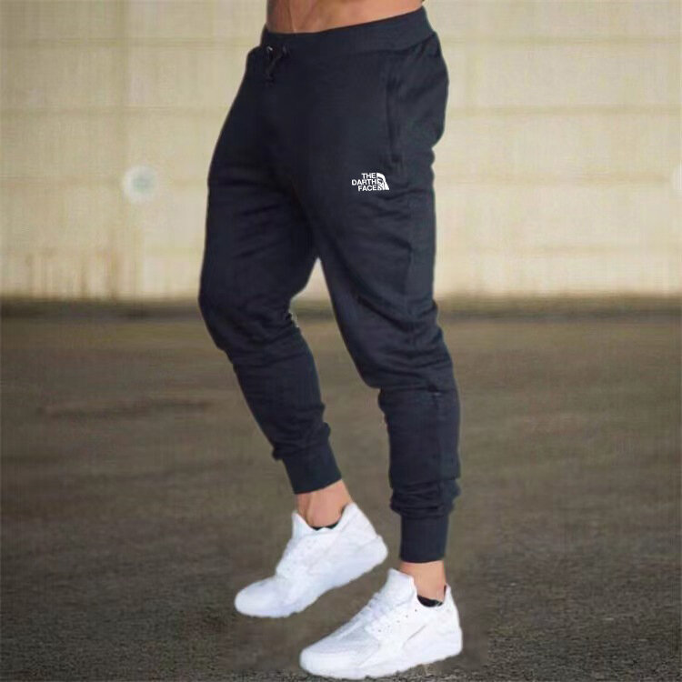 Calça esportiva casual masculina com alça pequena, monocromática, fitness ao ar livre, nova marca, alta qualidade, outono e inverno