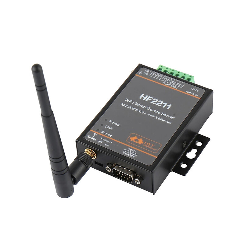 HF2211 HF2211A Serial Port Server RS232 RS422 RS485 To WiFi Ethernet Converter IOT Device Support Modbus MQTT