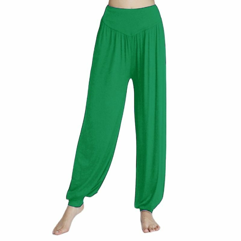Pantalones de Yoga holgados de cintura alta, a la moda de Color caramelo bombachos, ropa deportiva de verano para bailar, 2023