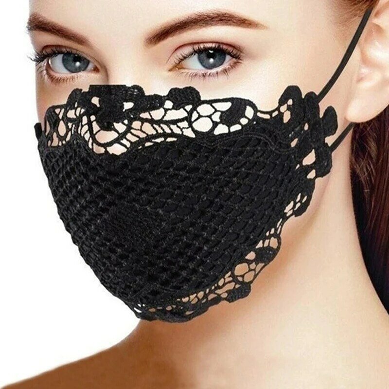 Charming Stylish Brief Solid Lace Mouth Mask Fashion Women's Face Mask Mouth Mask