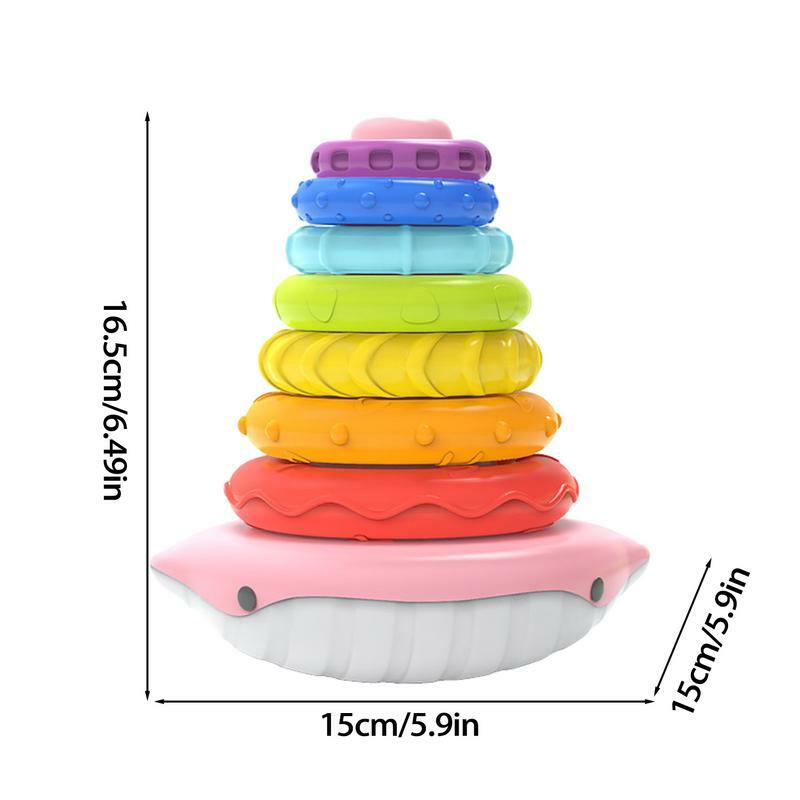 Stacking Circle Toy Rainbow Stacker Toy With 7 Stacking Rings Early Learning Sensory Toys And Music Development Fine Motor
