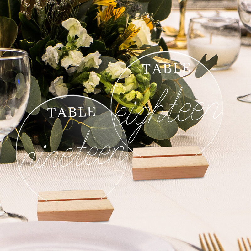 1set Place Card Holders Wedding Party Table Placecard Stand Table Numbers Name Sign Menu Display Frame Photo Clip Holder Acrylic