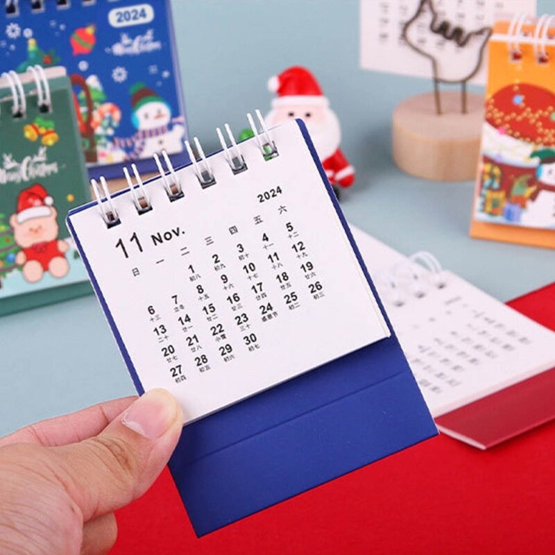 2024 ミニ卓上カレンダー マンスリー カレンダー プランナー 2023 年 9 月から 2024 年 12 月まで、クリスマス卓上カレンダー