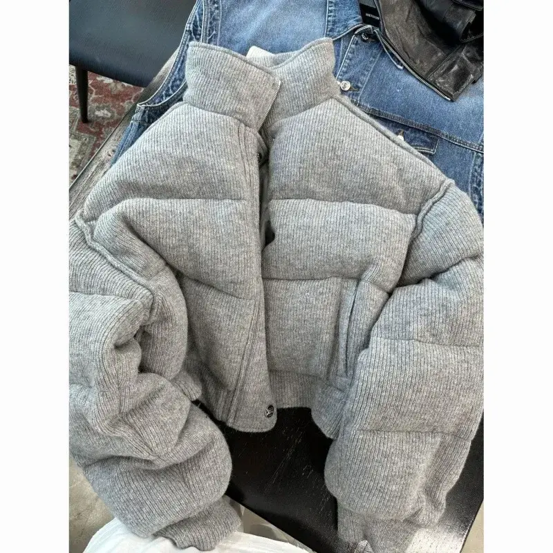 여성용 S-3Xl 짧은 파카, 플러스 사이즈 크롭 다운 코트, 스트리트웨어, 두꺼운 퍼퍼 재킷, 한국 면 패딩 아우터, 겨울
