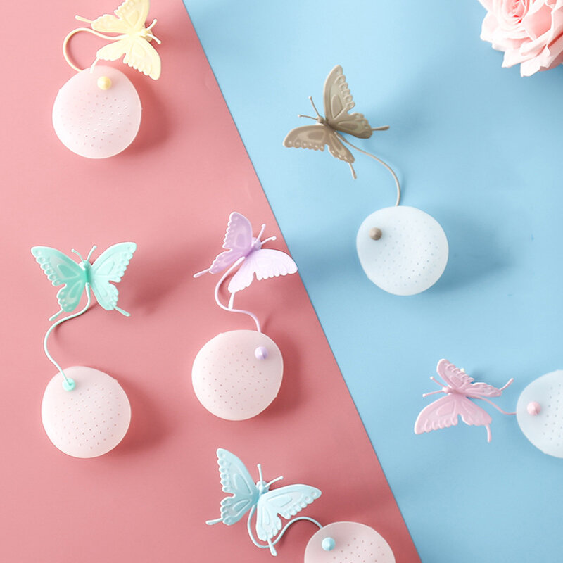 Kreative Schmetterling Teebeutel Siebe tragbare Silikon filter Infuser für Gewürz kraut für Gewürz Kräuter Küche Tee geschirr Zubehör