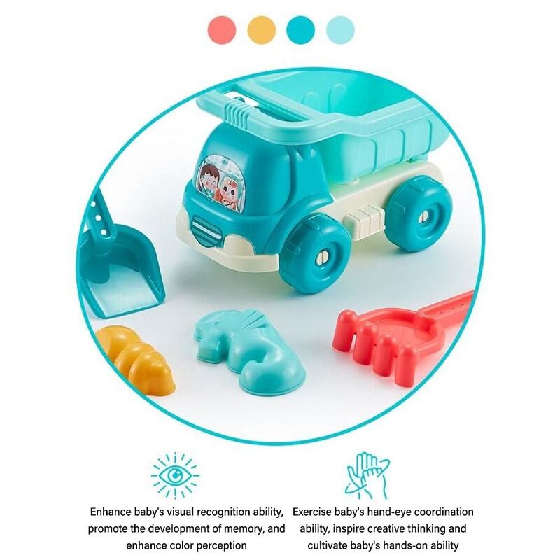 유니섹스 물통 삽 몰드 도구 18 개, 해변 장난감 세트, 파기 모래 키트, 어린이 장난감